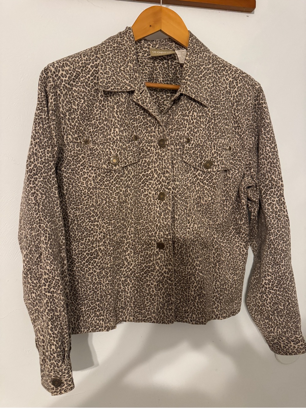 Leopard Print Button-Up Jacket